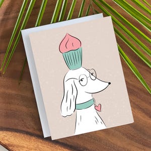 Geburtstags-Hund-Lustiger Hund mit Brille-Celebrate Karte-Hunde und Cupcakes-Süßer Hund Geburtstag-Goldendoodle Grußkarte-Hund Mama Karte-Süße Hunde Karte