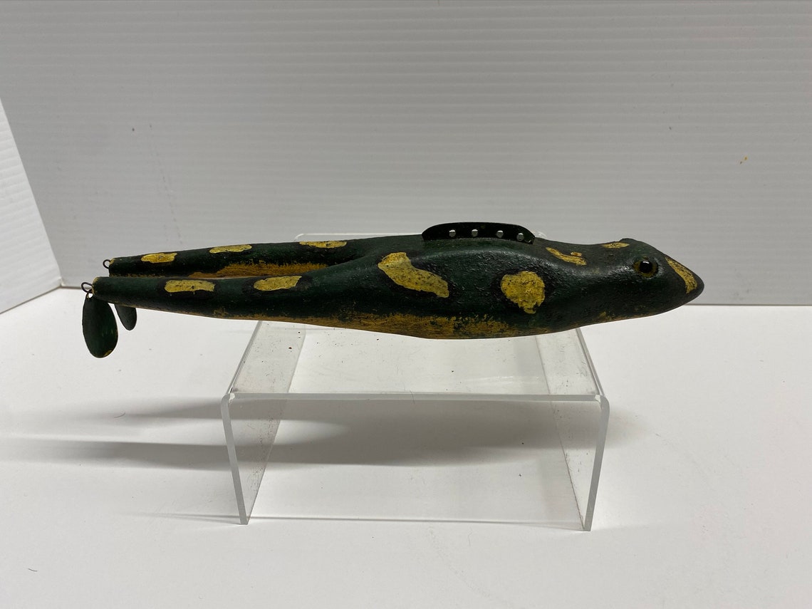 Antique ice fishing frog decoy Etsy