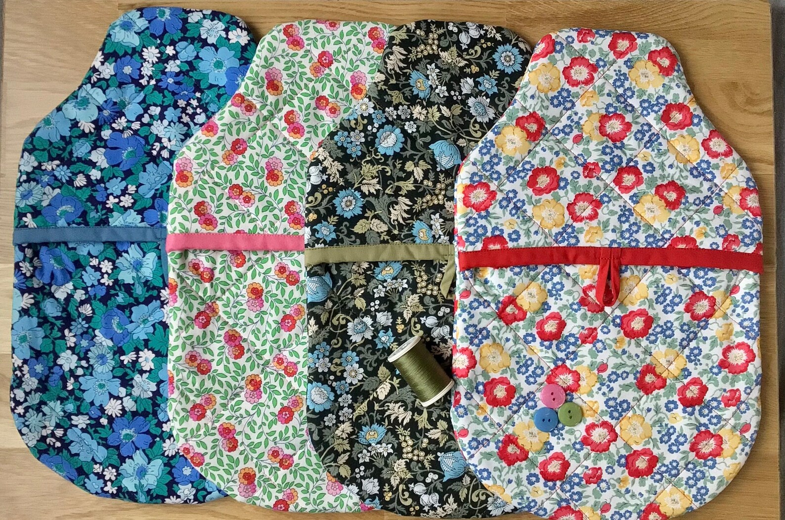 Liberty quilted hot water bottle cover