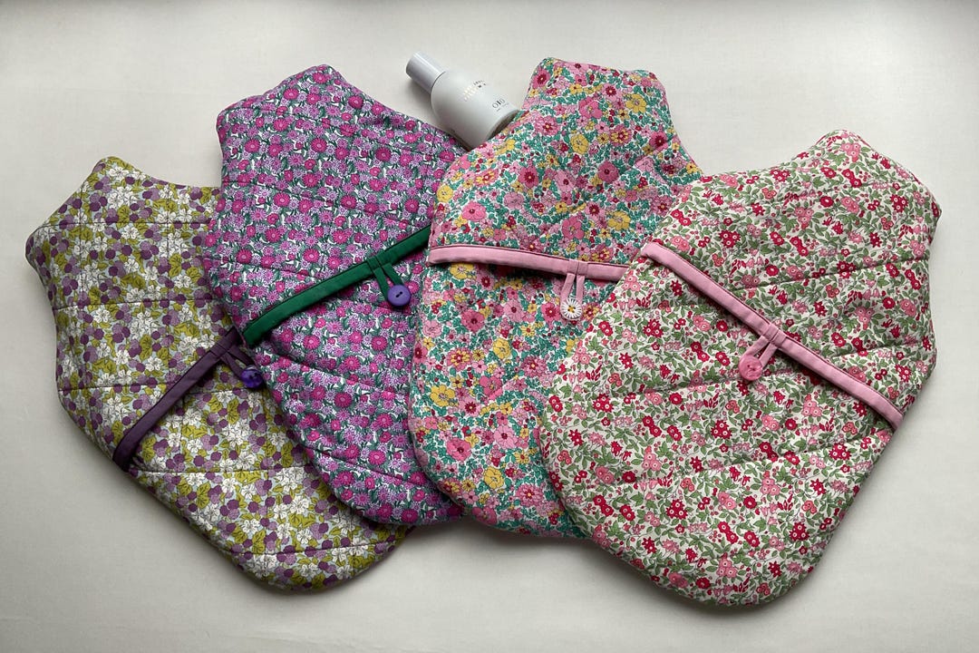 Liberty Hot Water Bottle Cover, Quilted Hot Water Bottle Cover, Hot