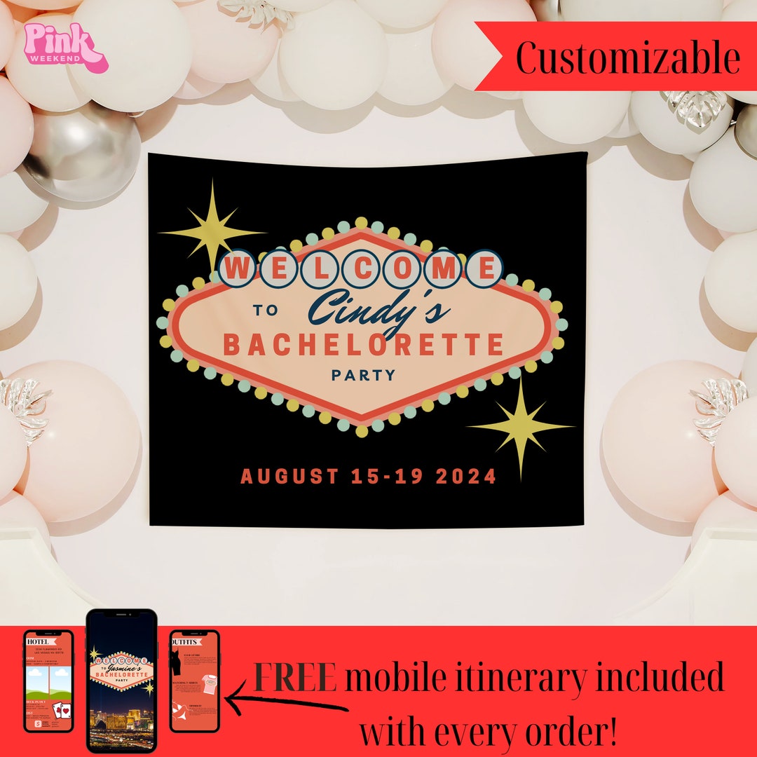 Custom Las Vegas Party Tapestry Las Vegas Sign in Red Etsy