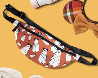 Ghost Mouse Fanny Pack | Spooky Season | Mouse Fanny Pack | Disney Inspired Fanny Pack | Orange Fanny Pack | Mickey Ghosts