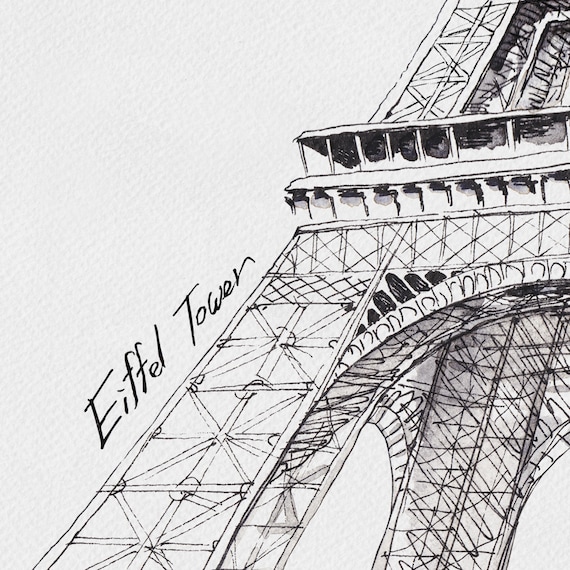 Eiffel Tower Drawing Illustration - Paris Eiffel Tower Silhouette, HD Png  Download , Transparent Png Image - PNGitem