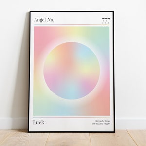 777 | Angel Number 777 Print, Trendy Wall Art Print, Gradient Aura Poster, Spiritual Manifestation, DIGITAL DOWNLOAD
