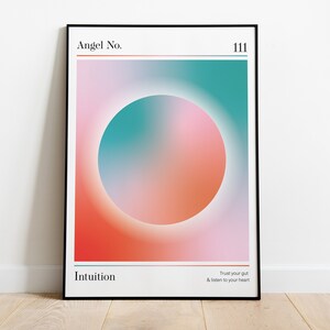111 | 111 Angel Number Print, Trendy Wall Art, Gradient Angel Number Poster, Spiritual Manifestation, Gradient Aura Poster DIGITAL DOWNLOAD