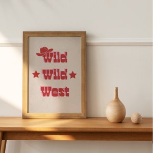 Pink Western Wall Art, Wild Wild West decor, rodeo, pink cowboy, cowgirl hat, rodeo decor, trendy cowgirl, western Digital Print