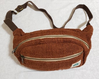 Hemp Crossbody Bag | Bum Bag| Fanny Pack| Rustic Brown| Organic Bag