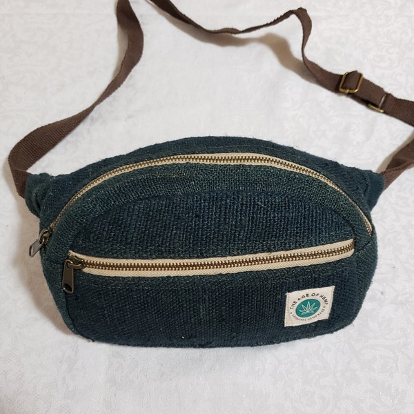 Hemp Crossbody Bag | Bum Bag| Fanny Pack| Rustic Green| Organic Bag| Belt Bag