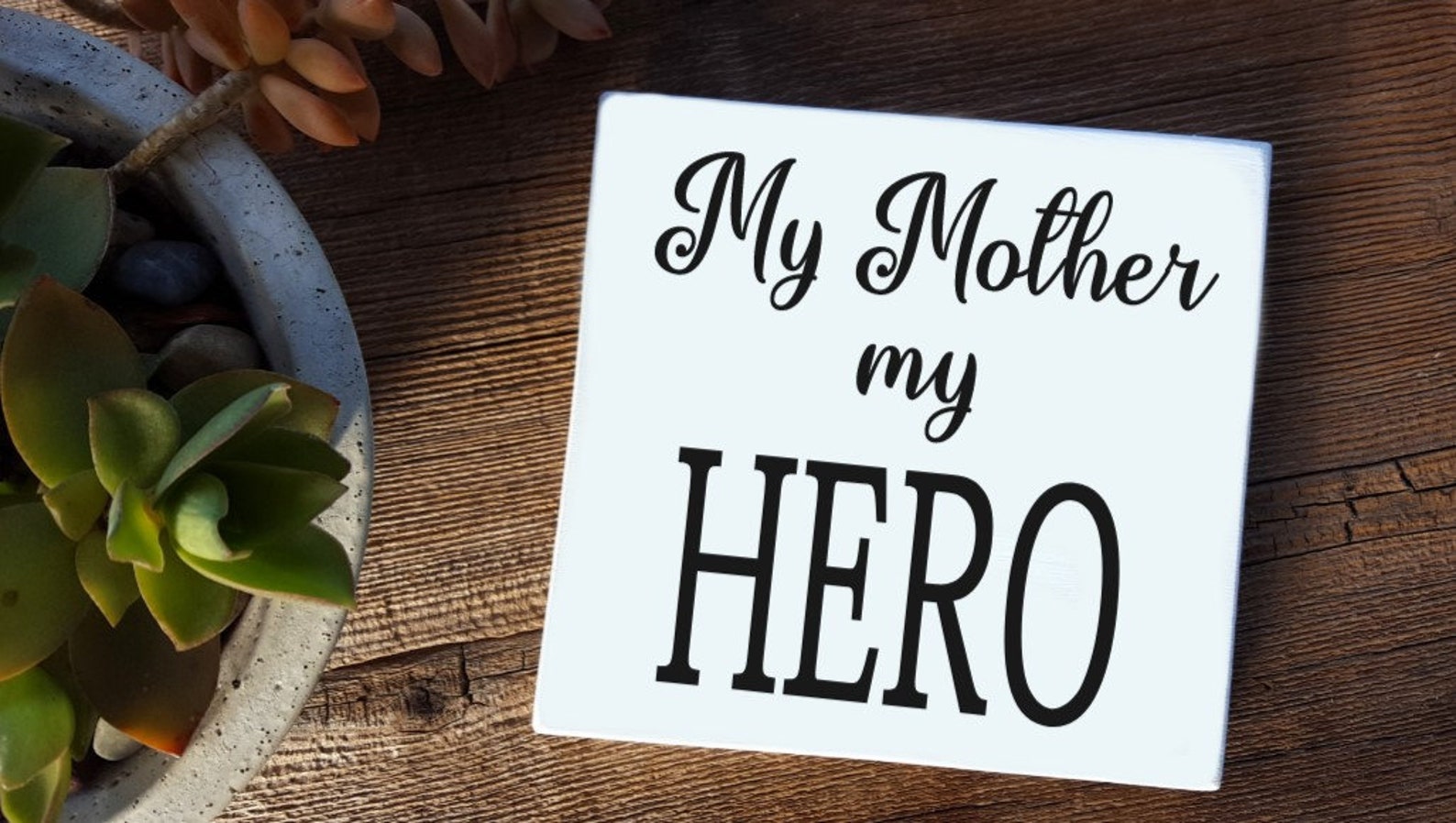 I Will Become The Heros Mother My Mother My HERO Sign 5.5H X 5.5L Inches Size Solid | Etsy