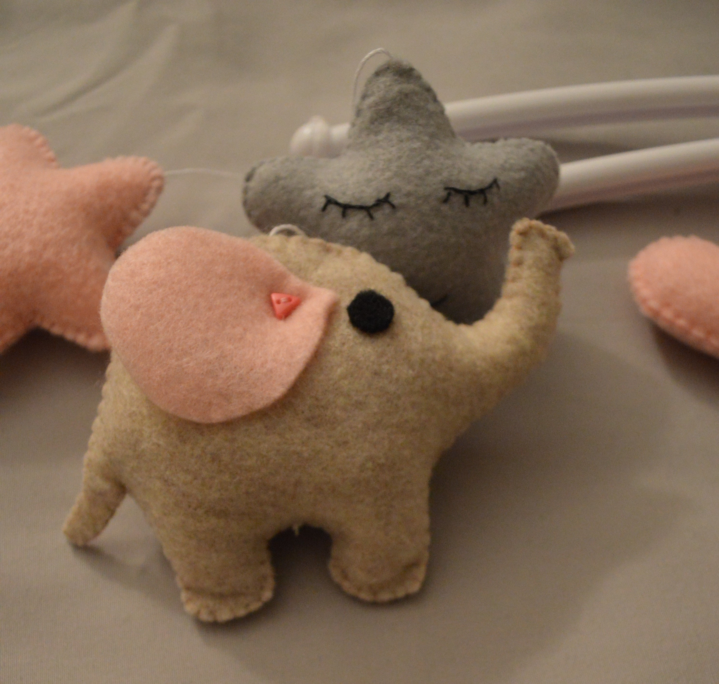 Buy Baby Crib Mobile for Girl Boy Baby Mobile Elephant, Baby Mobile Pink Grey Blue Stars Heart