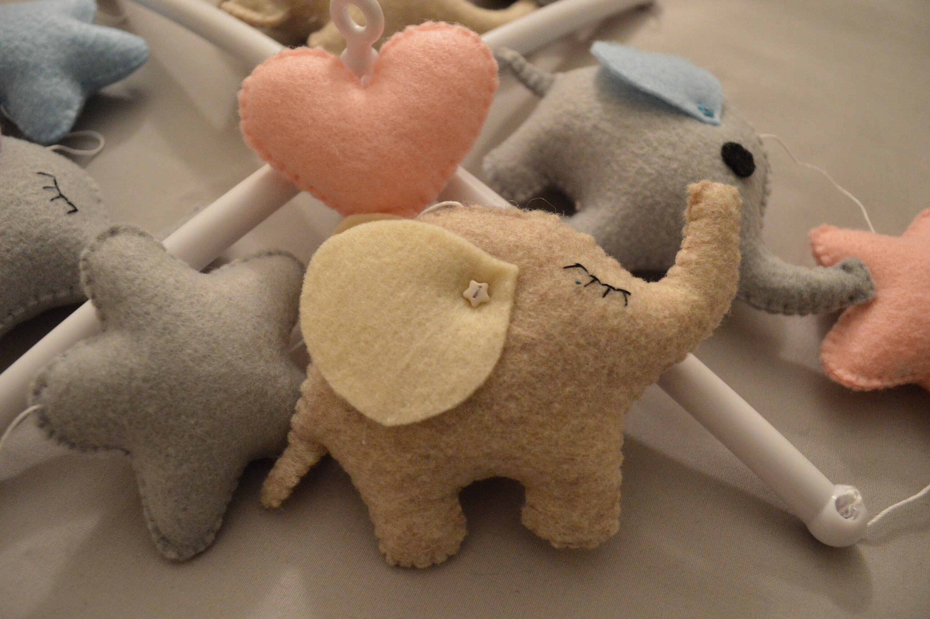 Buy Baby Crib Mobile for Girl Boy Baby Mobile Elephant, Baby Mobile Pink Grey Blue Stars Heart