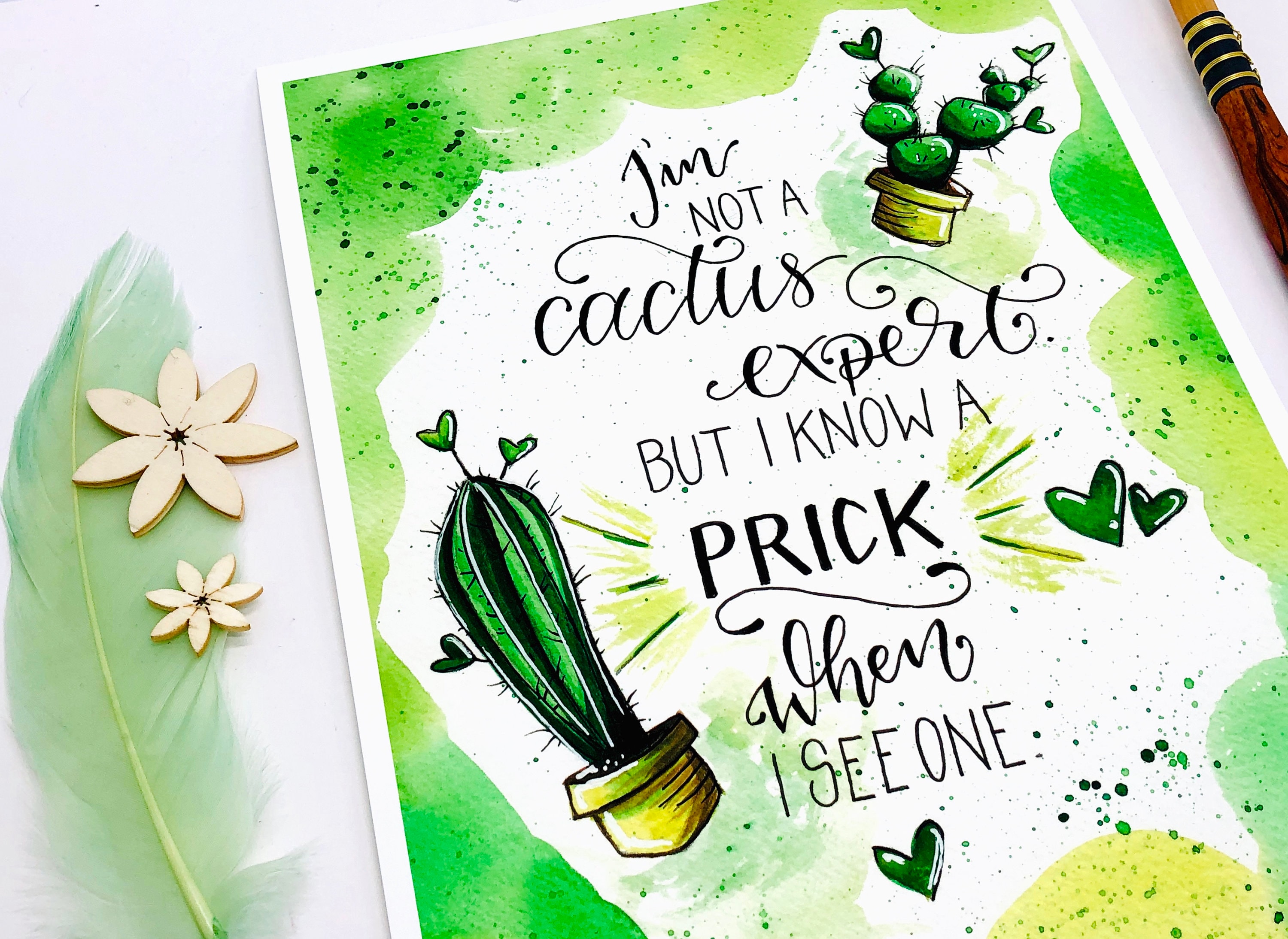 Kunstdruck Spruch Cactus Expert Etsy