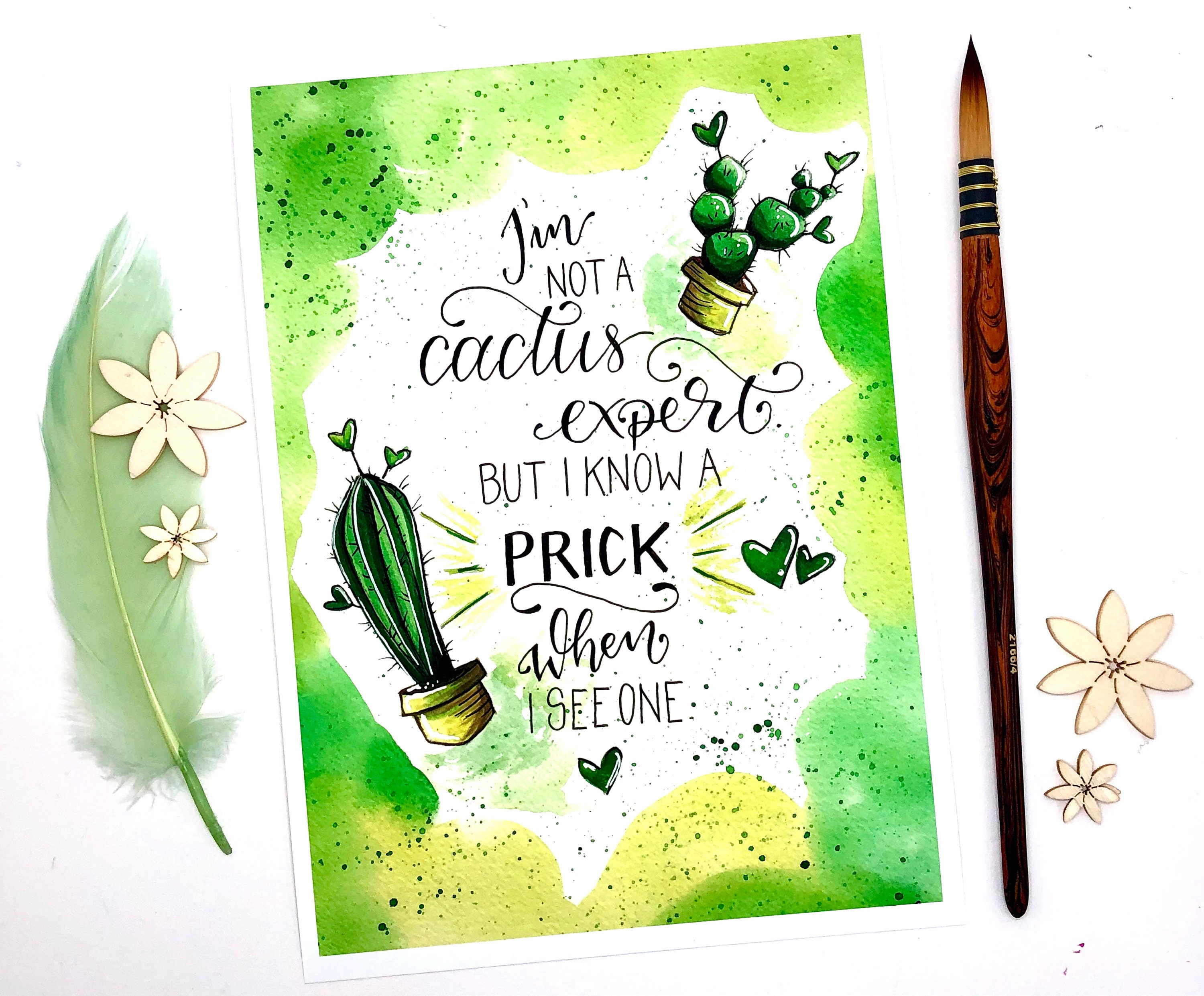 Kunstdruck Spruch Cactus Expert Etsy