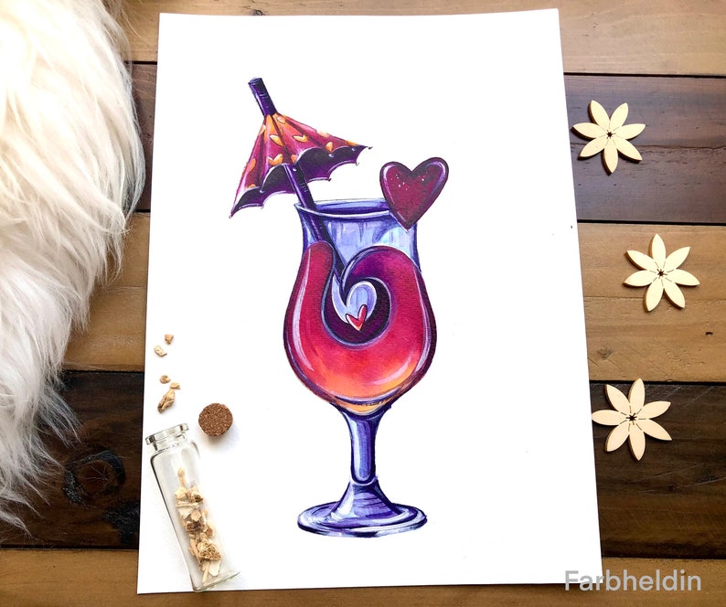 Cocktail-Malvorlagen als PDF zum Sofort-Download für Aquarell-Fans und Freunde von Ausmalbildern und Vorlagen zum Zeichnen und Malen Bild 10