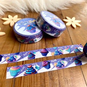 Cupcake Washi Tape als Masking Tape für Aquarellmalerei, buntes Deko-Klebeband und Geschenk für Bujo und Scrapbook-Fans, Geschenk für Sie