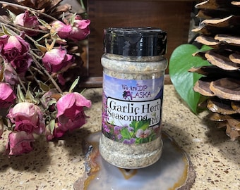Mélange d'épices à l'ail et aux fines herbes - Fabriqué en Alaska - Flacon saupoudreur