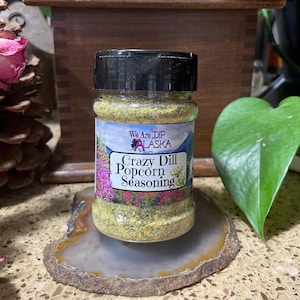 Popcorn Seasoning  Crazy Dill Shaker Bottle Made in Alaska Yummy Nutritional Yeast Dill Seasoning