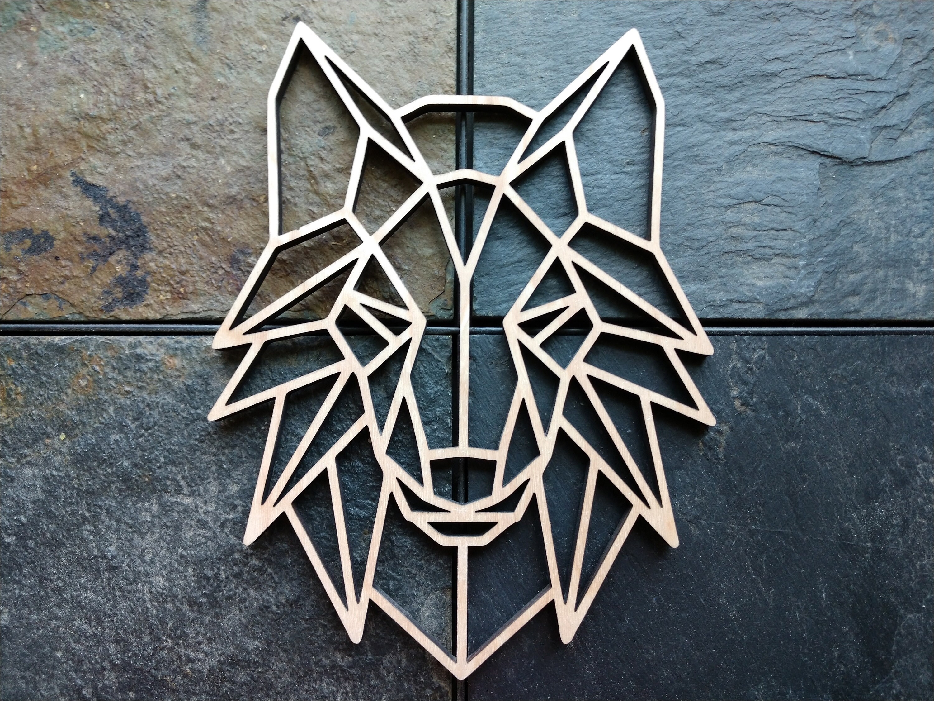 Geometric Wolf Wolf Wall Art Geometric Wall Decor Wolf Etsy Polska
