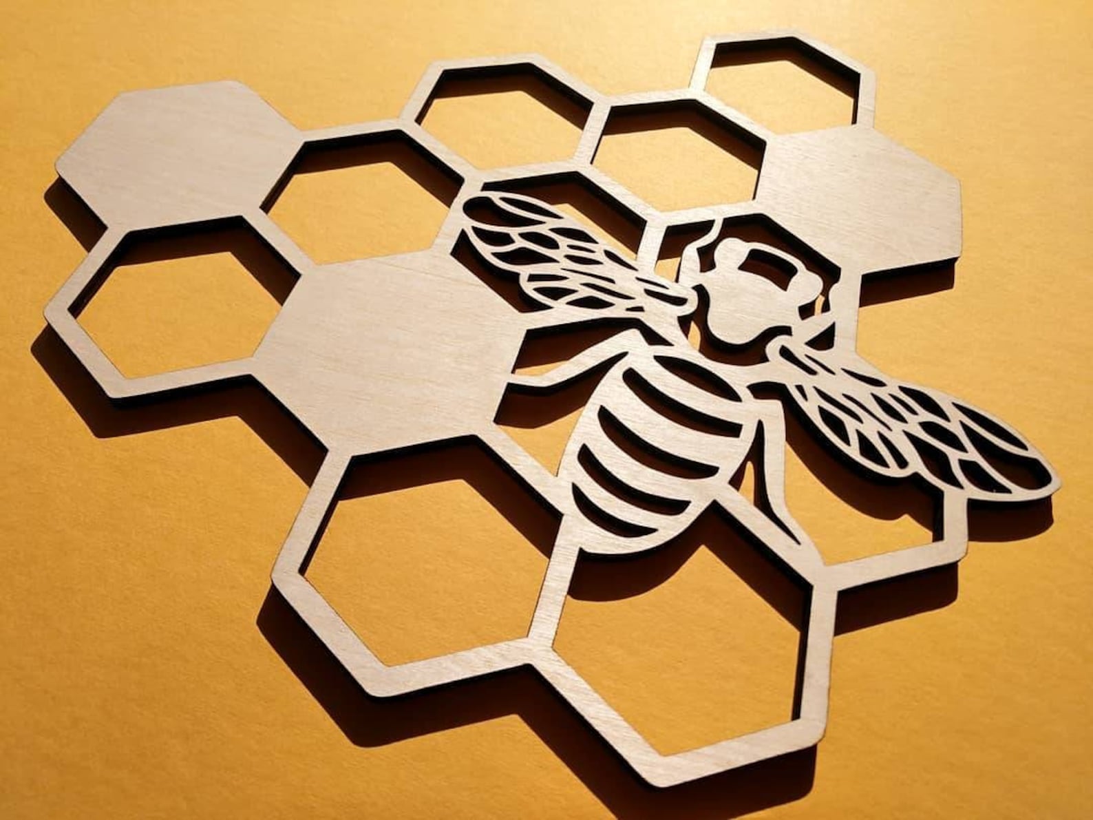 Bee Wall Décor Honey Bee Wall Art Geometry Bee Wall Hanging Etsy