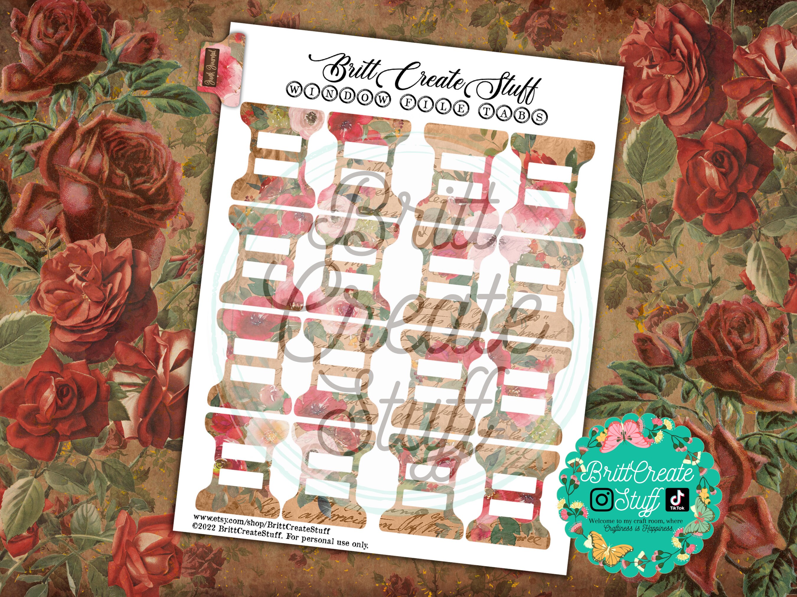 Window File Tabs, Printable, Divider Tabs, Index Tabs, Planner ...