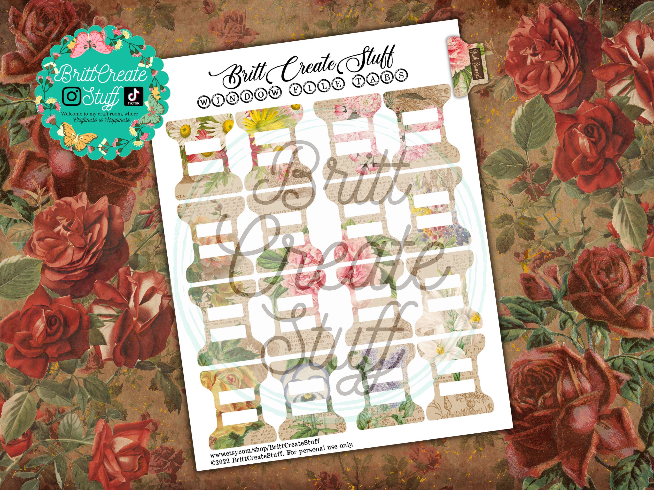 Window File Tabs, Printable, Divider Tabs, Index Tabs, Planner ...