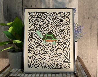 Turtle Art---Copic Marker Art on Paper---8"x6"---Unframed