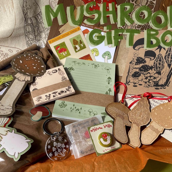 Mushroom Gift box| gift box filled with mushroom themed goodies