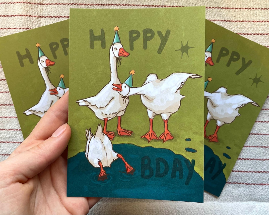 Silly Goose Bday Card | Silly Birthday Card - Etsy