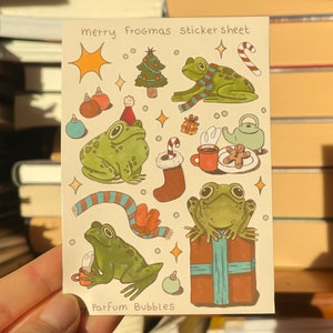 Merry Frogmas Stickersheet | Vinyl Stickersheet