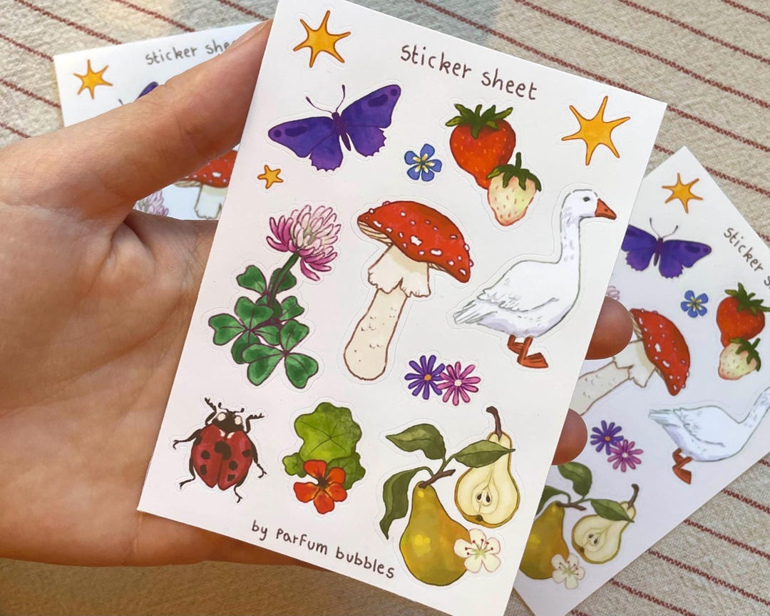 Small Illustrations Stickersheet | Vinyl Stickersheet - Etsy