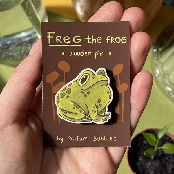 Freg The Frog Pin | Wooden Pin
