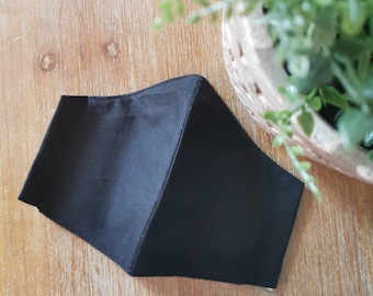 Face Mask - Black Mask - Adult Mask - Reusable Mask - Washable Mask - Mask with Filter Pocket - Cotton Mask