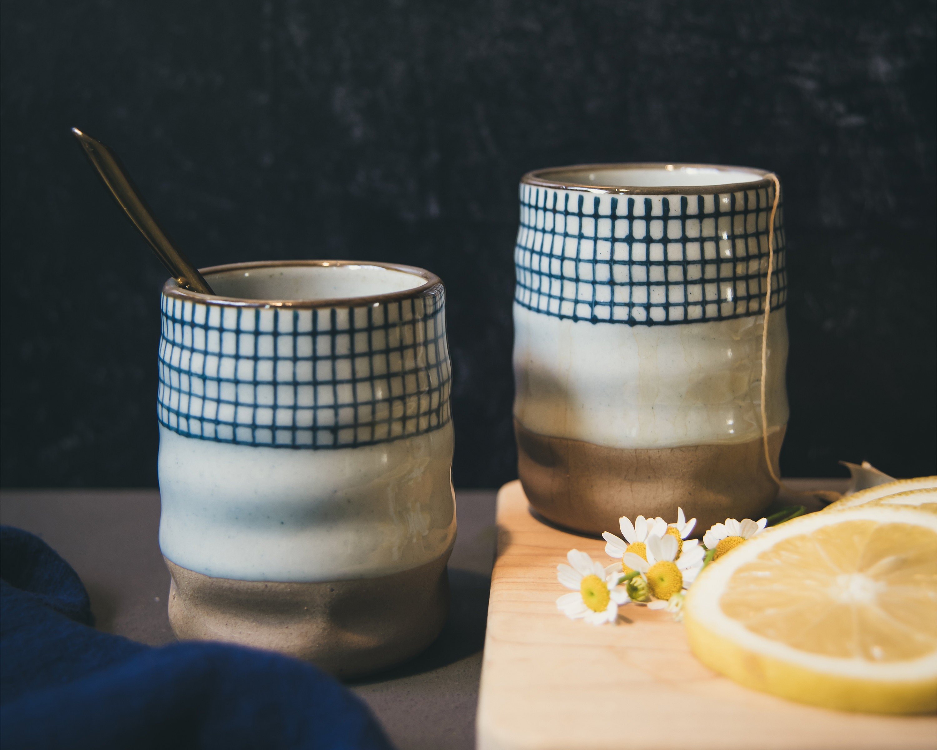 Ceramic Mug Hand Painted Cup No Handle Mug Coffee Cup Tea Etsy