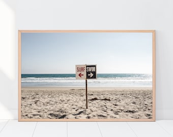 Surfing Wall Art, Surf Swim Photo, Beach House Decor, California Photography, Pacific Ocean Photography, Wall Art, Gifts for Surfers, Swim