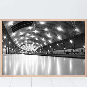 Monaco Monte Carlo Print, Empty Train Station, Black & White Wall Art, Travel Photography, Wall Art, Home Decor, Lindsey Foard Photography