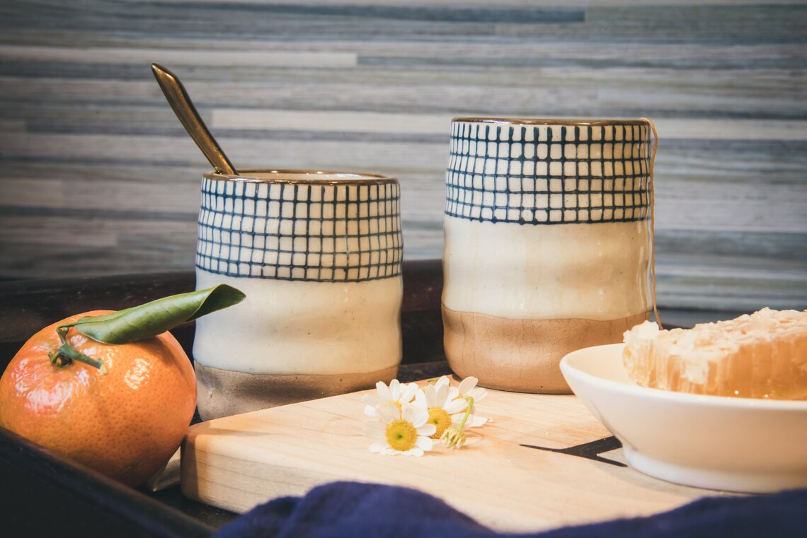 Ceramic Mug Hand Painted Cup No Handle Mug Coffee Cup Tea Etsy