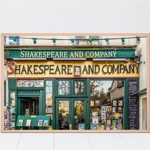 Shakespeare and Company, Paris Wall Art, Paris Photo, Book Shop, Paris Decor, Paris Book Store, Paris Art, France, Green, French Photography