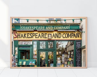 Shakespeare and Company, Paris Wall Art, Paris Photo, Book Shop, Paris Decor, Paris Book Store, Paris Art, France, Green, French Photography