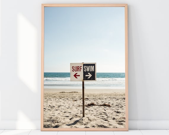 Beach House Wall Art, Surf Swim Photo, Beach House Decor, California Photography, Coastal Wall Art, Gift for Surfer, Giclee Surf Photography
