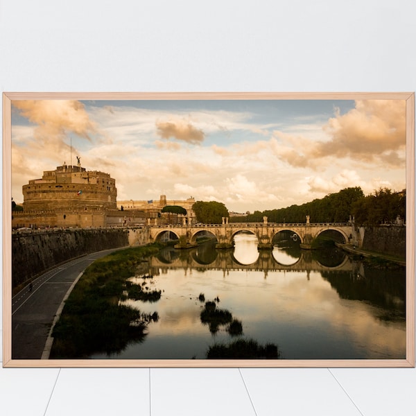 Rome Print, Rome Photography, Italian Art, Travel Photography, Kitchen Wall Art, Home Decor, Italy, Roman Bridge, Roma, Italia, Art