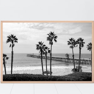 California Coast Photography, Beach Photo, San Clemente, Pier, Fine Art Photo, Travel Photography, Beach Wall Art, Home Decor, Palm Trees
