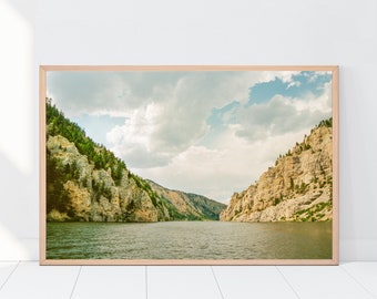 Montana Photography, Gates of the Mountains, Pine Trees, Landscape, River, Travel Photography, Home Decor, Missouri River Gorge