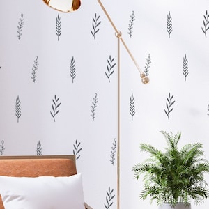 Motif de décalcomanie murale botanique - DIY 3 décalcomanies de branches de feuilles différentes - Feuilles botaniques Art mural - Décalcomanies de verdure