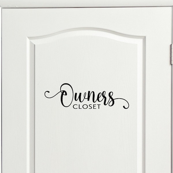 OWNER'S CLOSET Door Decal - Rental property Wall decals - Vacation Home door sign - Guest house wall decal - Spare room Sticker