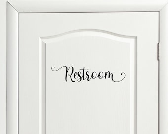RESTROOM Wandtattoo - Toilettentür Aufkleber - Toilettenglas Vinyl Schriftzug Aufkleber - Badezimmer Wandtattoos für Geschäft und Büro Dekor