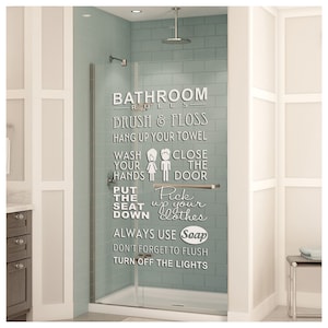 Bathroom Rules Wall Decal - Funny Bathroom Wall sticker - Family Rules - House Rules - Bathroom decor