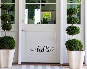 Hallo Haustür Aufkleber - Landhausstil Vinyl Aufkleber