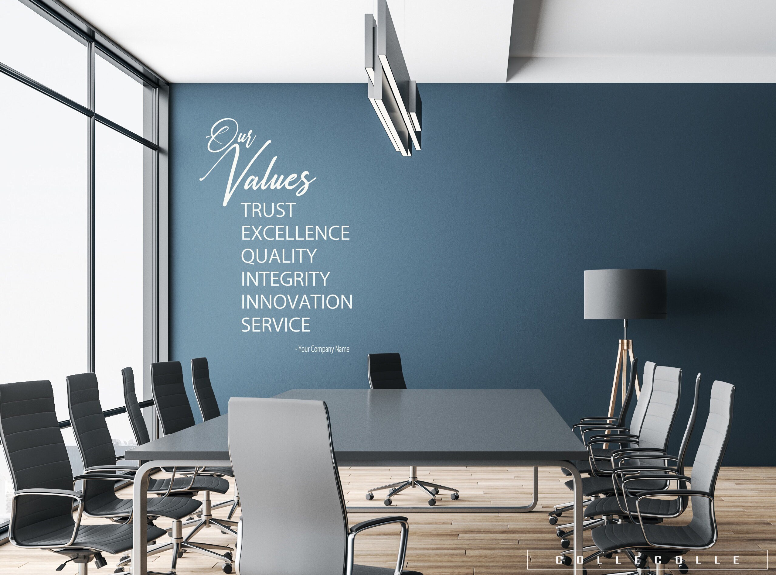 Our Values Customizable Wall Decal - Select 6 Words and Your Business ...