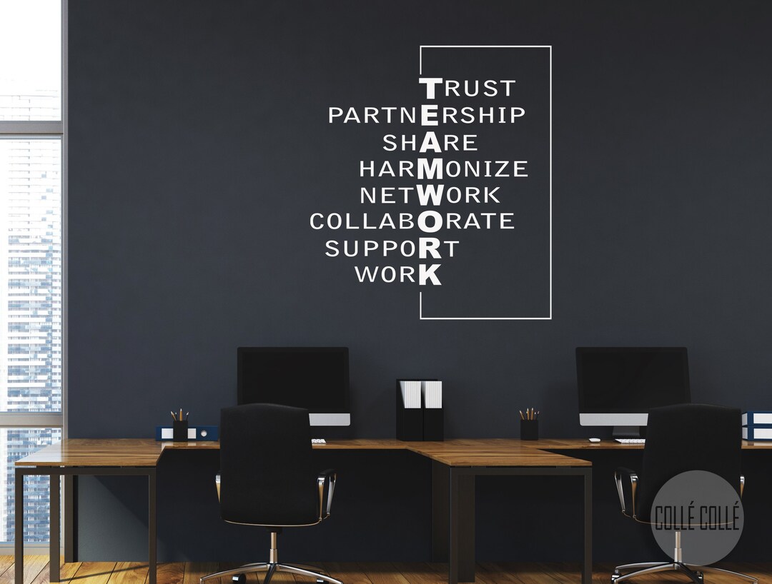 TEAMWORK Wall Decal Teamwork Framed Office Wall Art Team Work Quotes