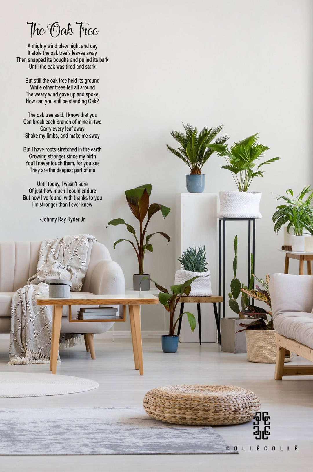 Poem the Oak Tree by Johnny Ray Rider Jr. - Poem Wall Decal - Poem Wall ...